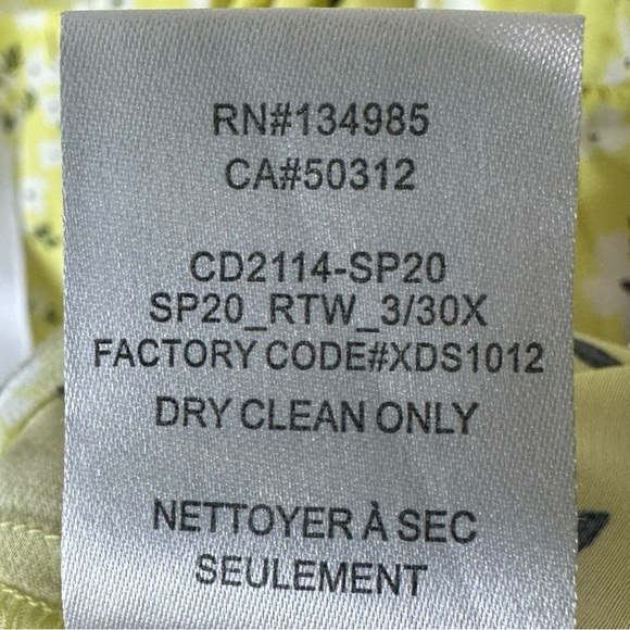 For Love & Lemons Chrysanthemum Mini Dress Lemonade Yellow Floral Medium - Picture 16 of 16